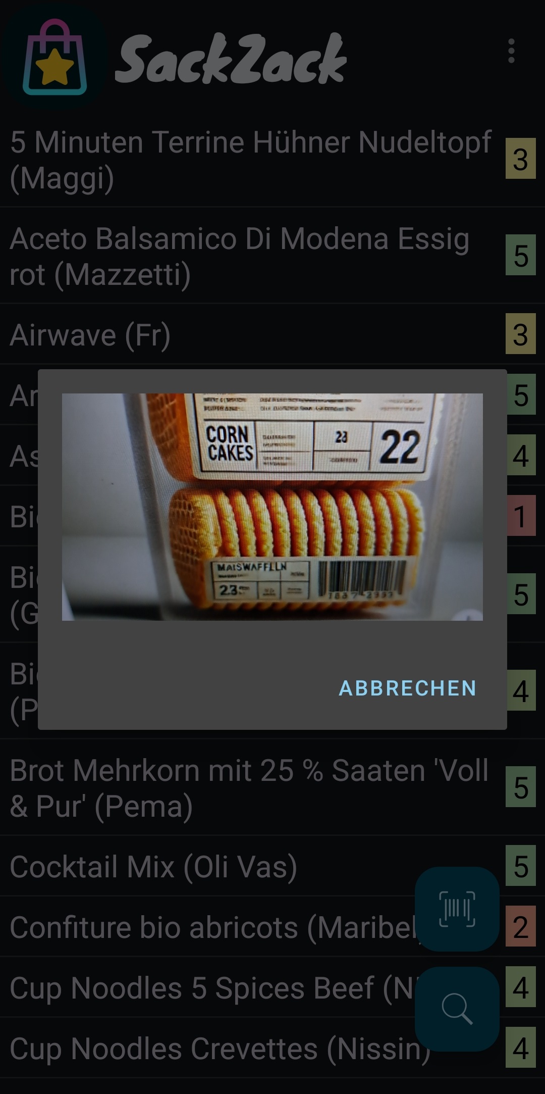 Scanne Barcodes