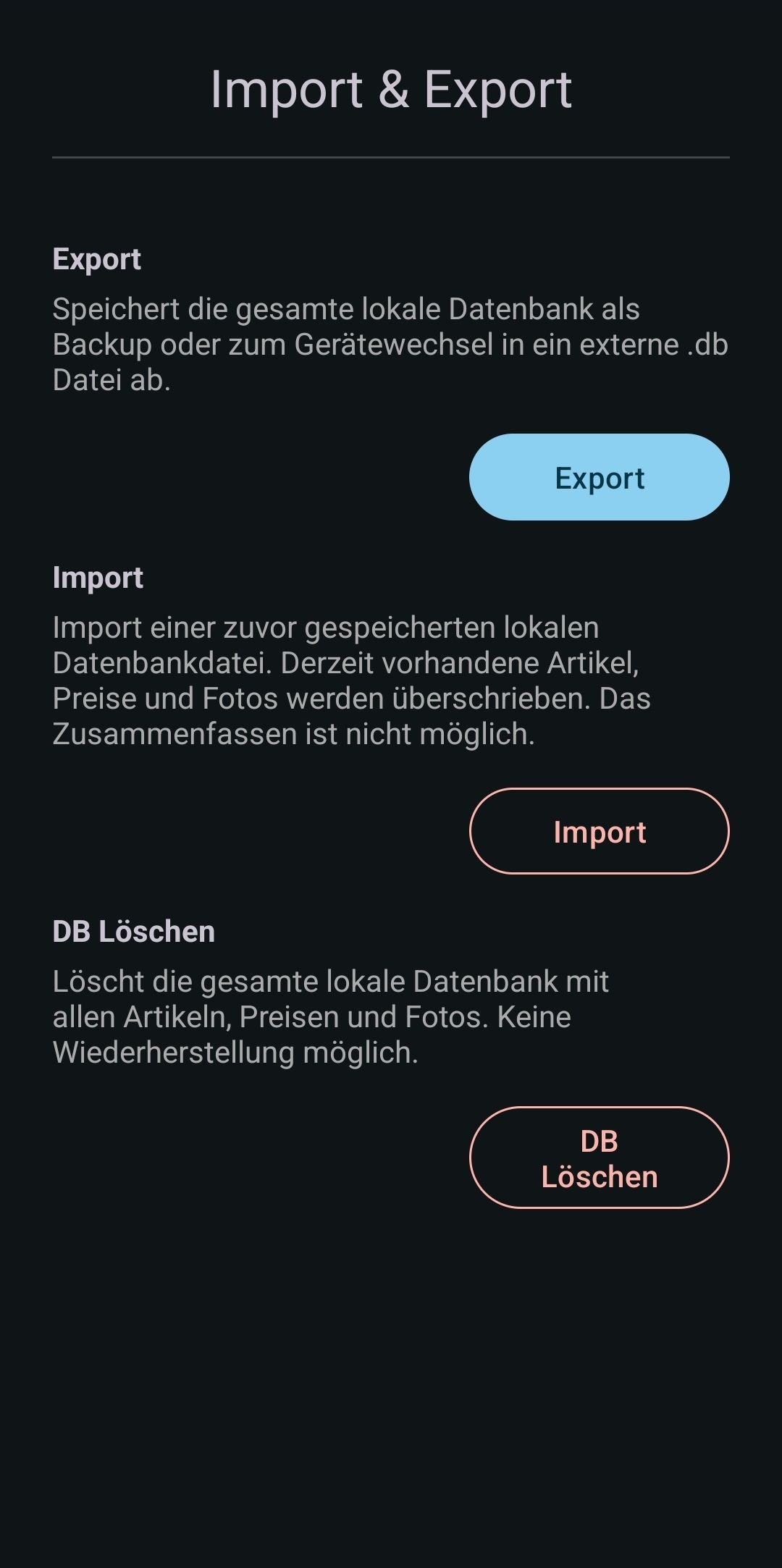 Exportiere deine Daten