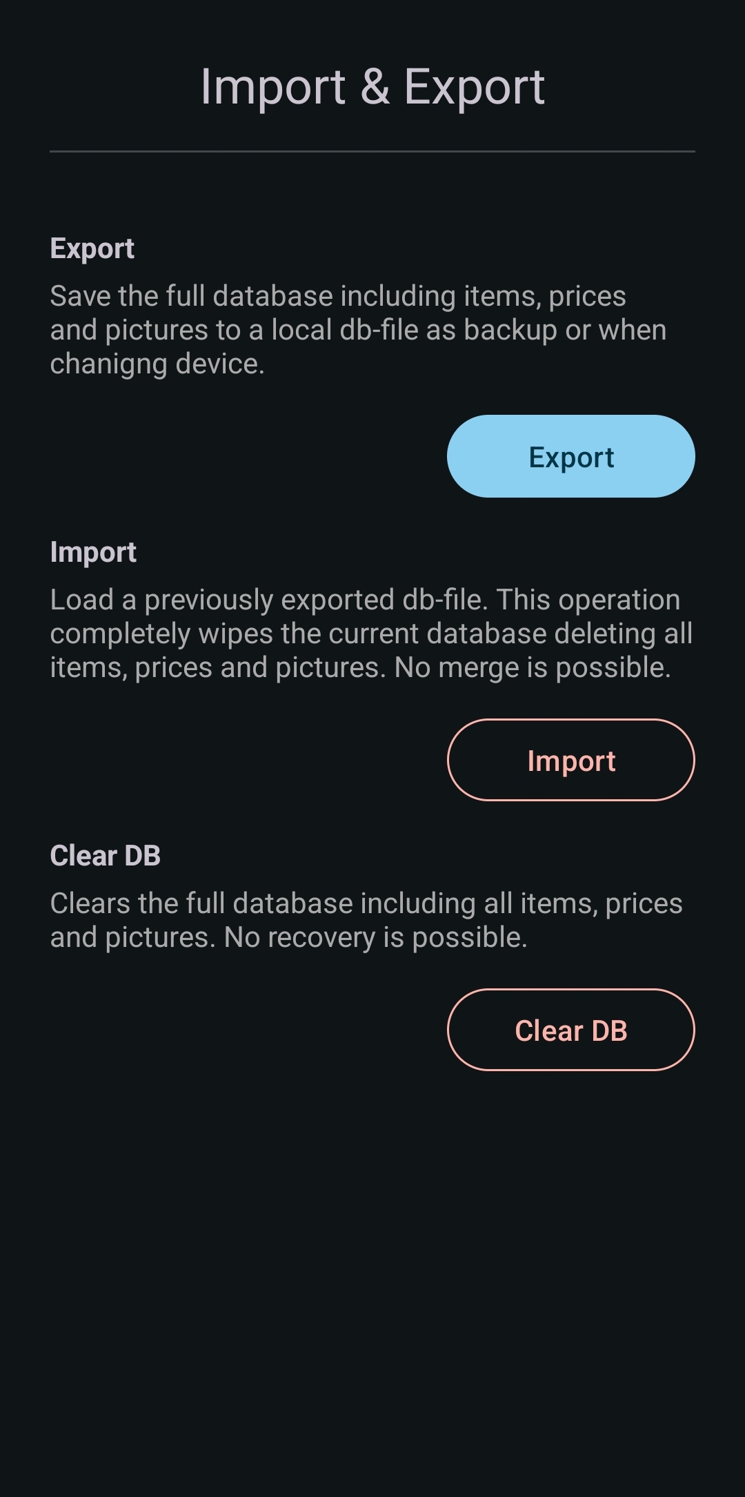 Export your data